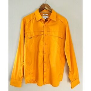 Coolibar Sz S Yellow Mens Nassau Fishing Shirt UPF 50+ Outdoor Wear Pockets